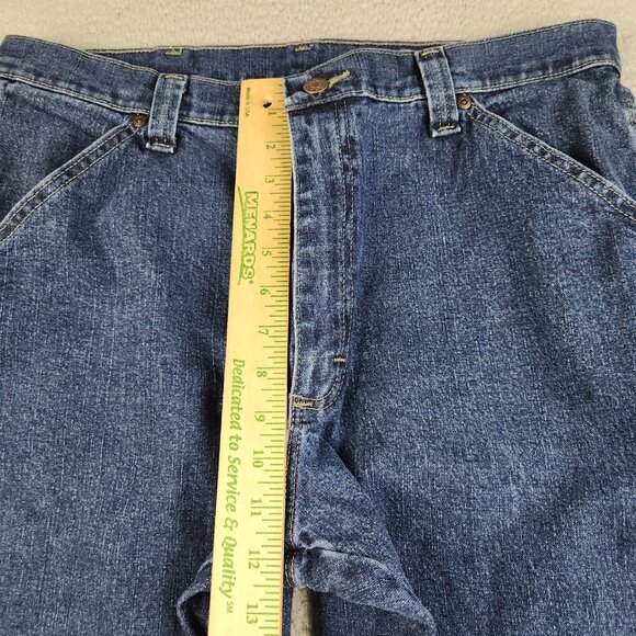 Wrangler Carpenter Jeans Men's 34x32 Dark Wash Workwear Denim Pants Blue Stretch - Picture 4 of 11